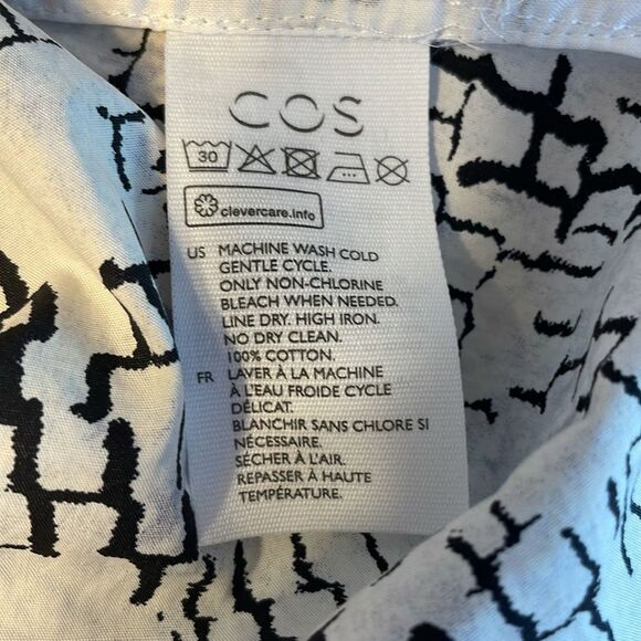 COS Shirt Dress with Pockets Blue Print 6 - Picture 11 of 12